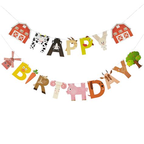 Buy Farm Animals Birthday Banner,Farm Animals Themed Birthday Baby ...