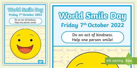 World Smile Day Poster (teacher made) - Twinkl