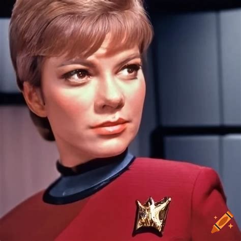 Female captain kirk in enterprise uniform on Craiyon