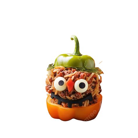 Halloween Party Food, Stuffed Peppers With Scary Faces, Cheese Witches Brooms, Monster ...