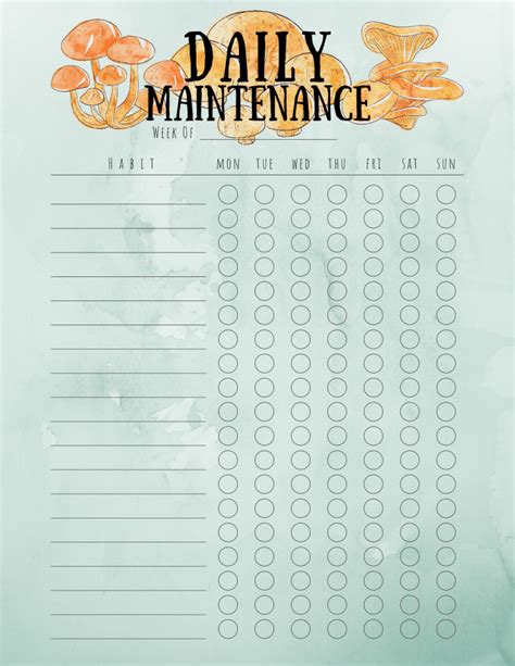 Daily Maintenance Checklist Templates – Join Rise Be