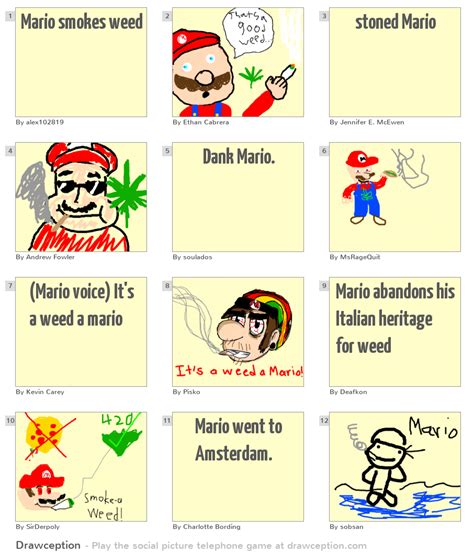 Mario smokes weed - Drawception