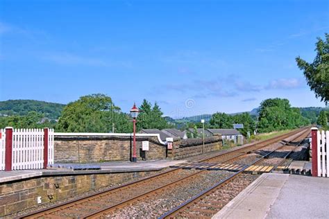 Settle Railway Station Railway Line, in the Yorkshire Dales, North Yorkshire, England. Editorial ...