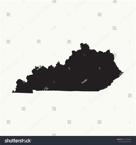 Outline Map Kentucky Isolated Vector Illustration Stock Vector (Royalty ...