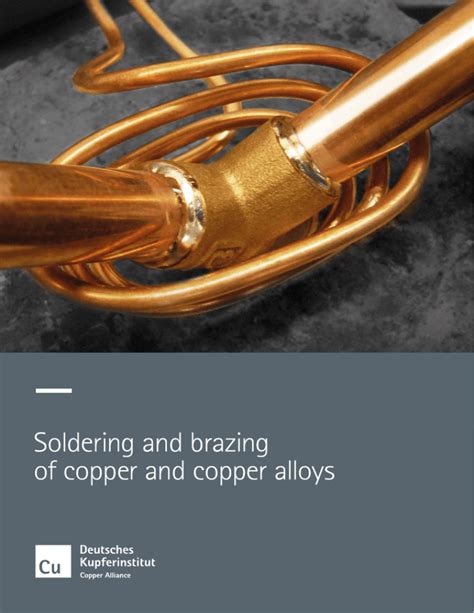 Soldering and brazing of copper and copper alloys