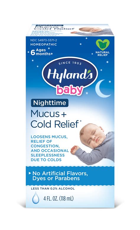 Hyland's Baby Nighttime Mucus + Cold Relief, Natural Relief of ...