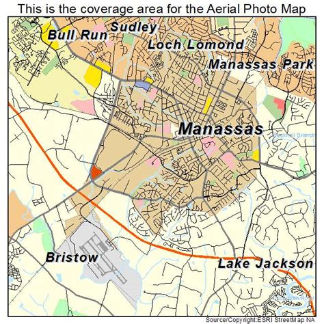 Aerial Photography Map of Manassas, VA Virginia