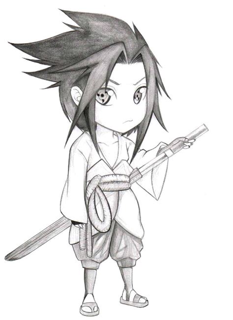 Sketsa Gambar Sasuke