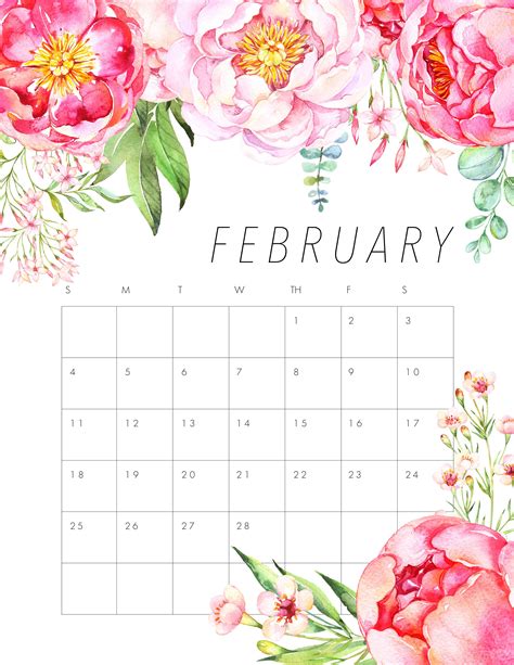 Free Printable 2018 Floral Calendar - The Cottage Market | Free ...