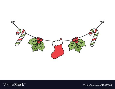 Christmas garland xmas graphics festive winter Vector Image