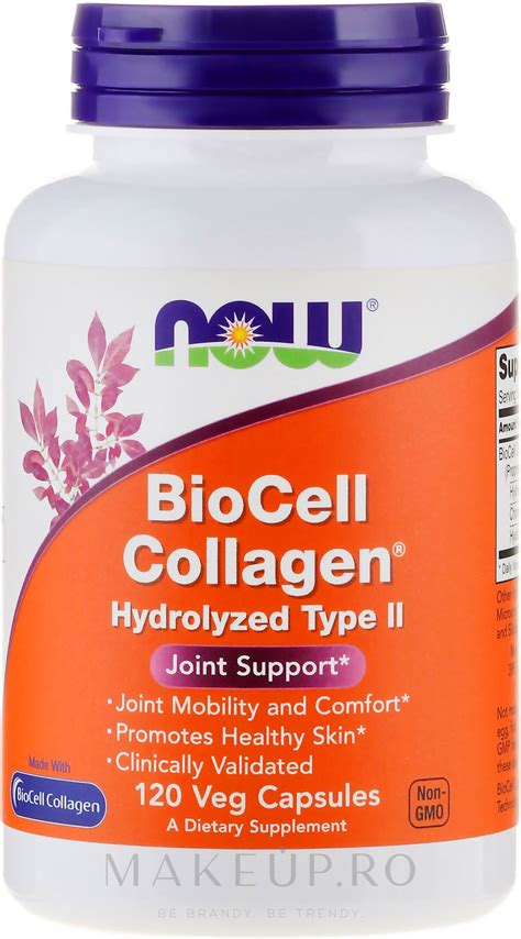 Now Foods BioCell Collagen Hydrolyzed Type II - Supliment alimentar "Colagen" | Makeup.ro