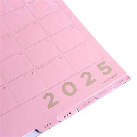 Blush Floral Wall Calendar, 13.25 x 12.25", Includes sticker sheet (50145) | russell+hazel