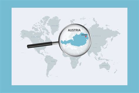 Map of Austria on political world map with magnifying glass 10410769 Vector Art at Vecteezy