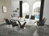 9188 Table with 1218 Swivel dark grey chairs, Kitchen Tables and Chairs Sets, Dining Room Furniture