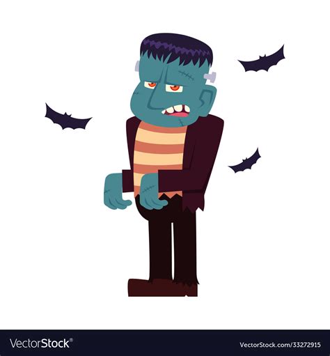 Halloween frankenstein cartoon design Royalty Free Vector