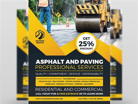 Asphalt and Paving Services Flyer Template by OWPictures on Dribbble