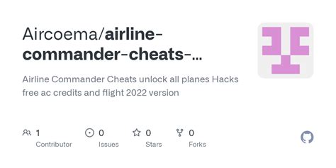 GitHub - Aircoema/airline-commander-cheats-unlock-all-planes: Airline Commander Cheats unlock ...