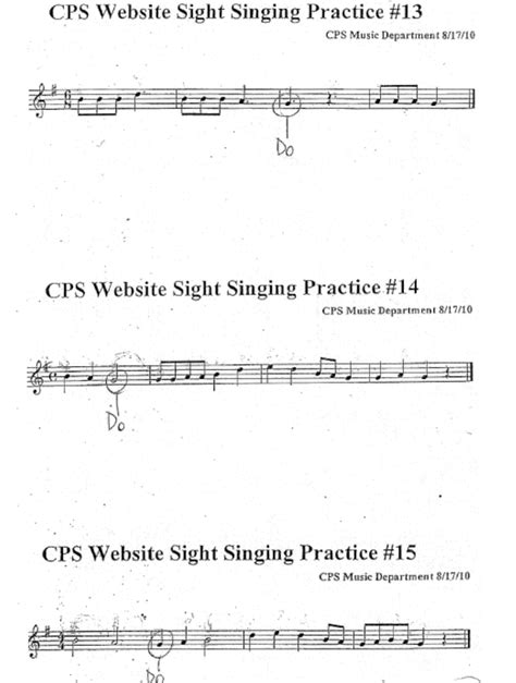 Sight Singing Exercises for Grades 2 - 6