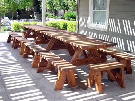 Large Wooden Picnic Table, Custom Wood Picnic Table Kit | Picnic table, Wooden picnic tables ...