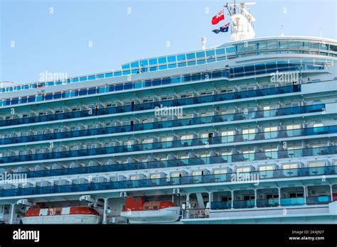 balcony cabins on p&o cruise ship 'pacific encounter' moored off airlee beach in northern ...