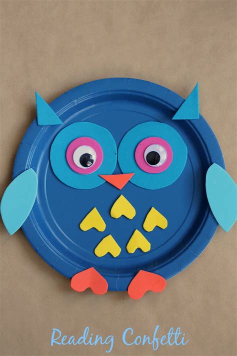 Paper Plate Owl Craft ~ Reading Confetti