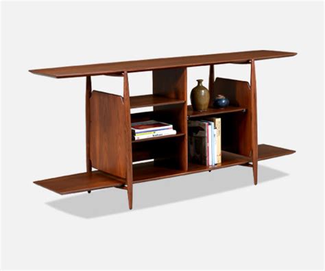 Mid-Century Modern Sculpted Walnut Tier Bookshelf | Danish Modern L.A.