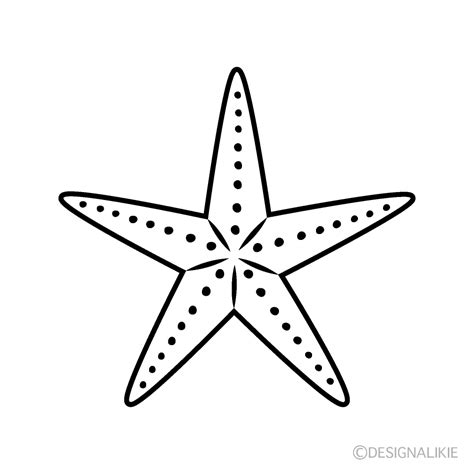 Black and White Starfish Clip Art Free PNG Image｜Illustoon