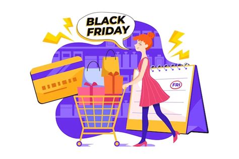 Premium Vector | Black friday shopping flat design vector illustration