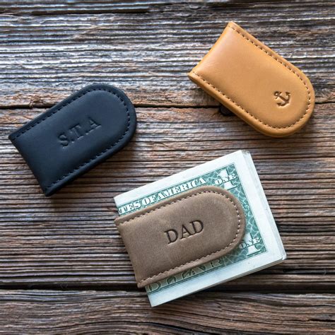 Amazon.com: Personalized Leather Money Clip For Men, Custom Groomsmen ...