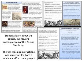 The Boston Tea Party - Timeline & Comic by Mrgrayhistory | TpT