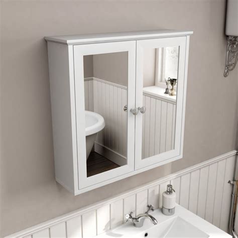 The Bath Co. Camberley white mirror cabinet 598 x 620mm | Mirror cabinets, White wall hanging ...