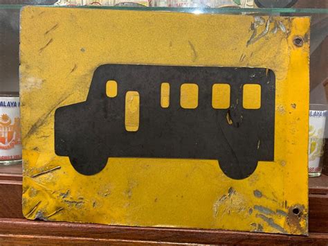 Vintage Bus Stop Sign - Heavy, Hobbies & Toys, Collectibles ...