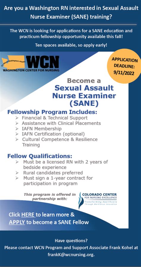 Become a Sexual Assault Nurse Examiner (SANE) - Washington Center for ...