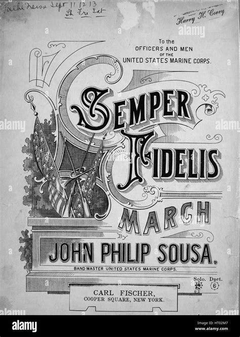 Sheet music cover image of the song 'Semper Fidelis March', with original authorship notes ...