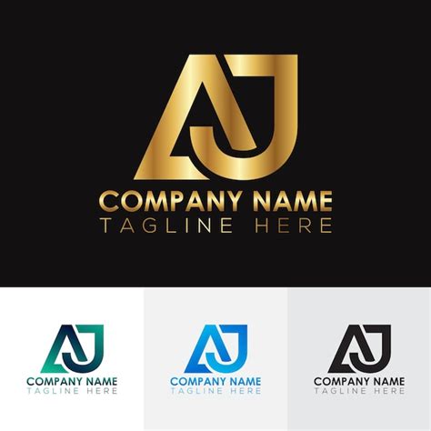 Premium Vector | Golden metallic aj letter logo designxa