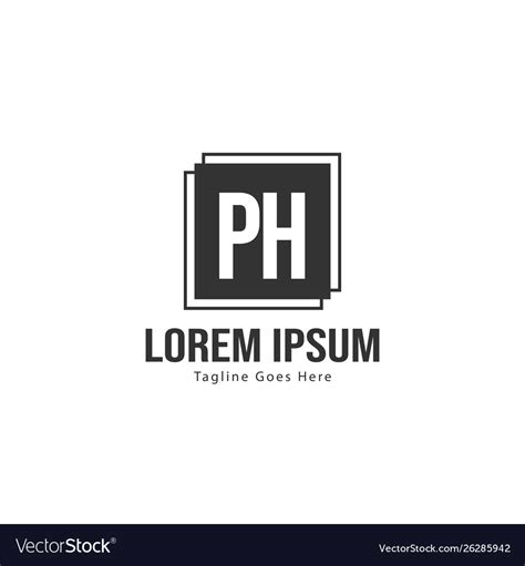 Initial ph logo template with modern frame Vector Image