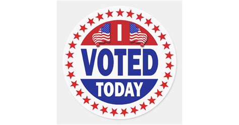 I Voted Today Classic Round Sticker | Zazzle