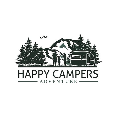 Premium Vector | Happy camper logo concept