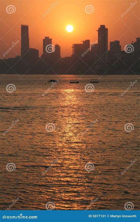 Mumbai sunset stock image. Image of boats, travel, tourist - 5077131