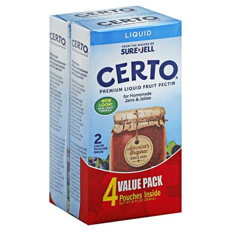 Certo Premium Liquid Fruit Pectin Value Pack, 4 ct Mulitpack, 6 fl oz ...