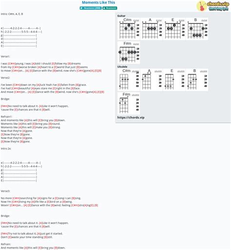 Chord: Moments Like This - tab, song lyric, sheet, guitar, ukulele ...