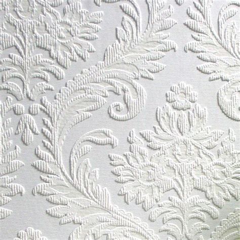 Brewster RD80027 Anaglypta Paintable Large Traditional Damask Wallpaper, 21-Inch by 396-Inch ...