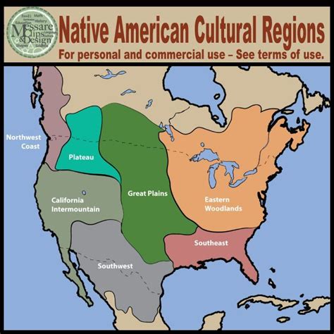 Maps: North America Native American Cultural Regions {Messare Clips and Design} | Native ...