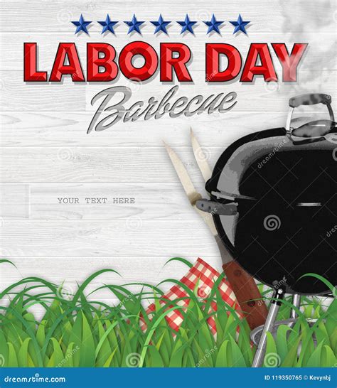 Labor Day BBQ Barbecue Invitation Stock Image - Image of poster, wood ...