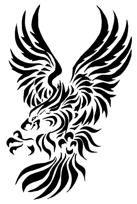 Fine tribal flying eagle tattoo design - Tattooimages.biz