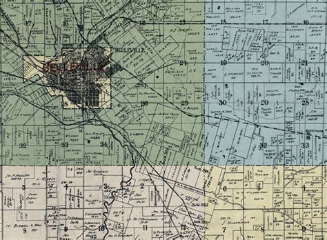 1899 Farm Line Map of St Clair County Illinois Belleville St | Etsy