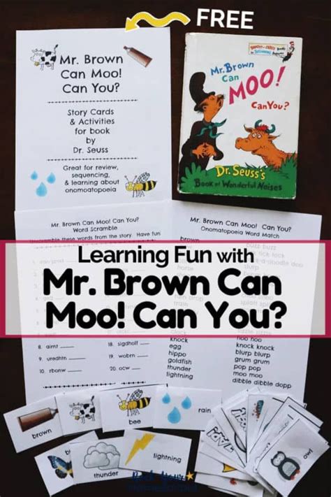 Free Printable Pack For Mr. Brown Can Moo! Can You? | Dr seuss activities, Dr seuss preschool ...