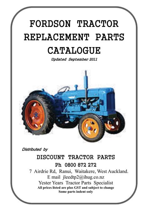 Fordson Major parts and price list - Discount Tractor Parts