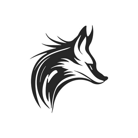 Premium Vector | Stylish black and white fox vector logo design