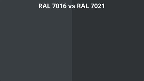 Comparison RAL 7016 vs RAL 7021 side by side Ral Colour Chart, Ral ...